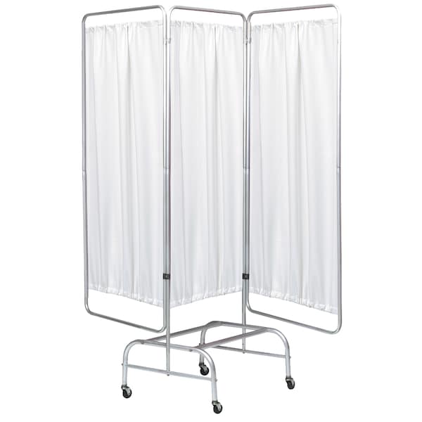 3 Section Mobile King Screen Frame with Casters in White